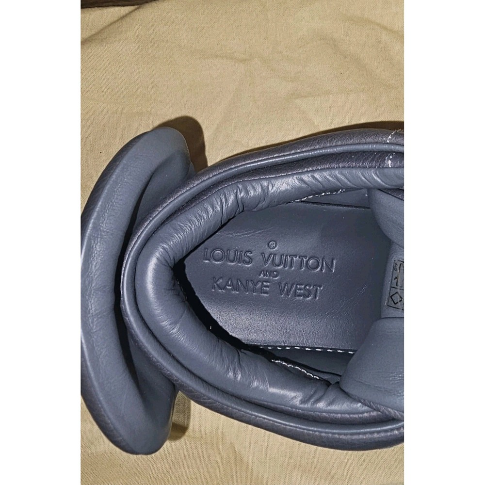 Louis Vuitton Kanye West High Top Sneakers Dark Gray Leather Size 5.5 - Picture 4 of 7